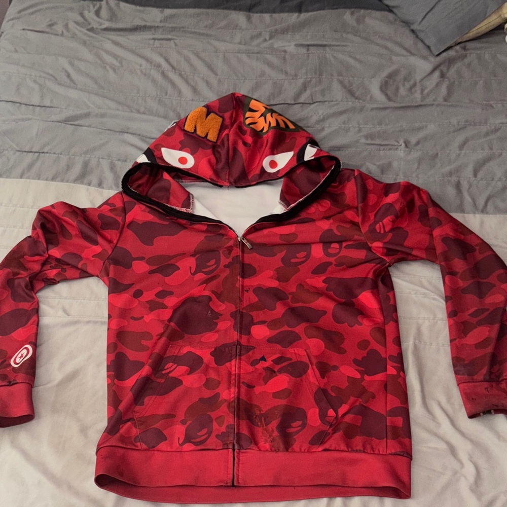 Bape Red Camouflage Kids Hoodie